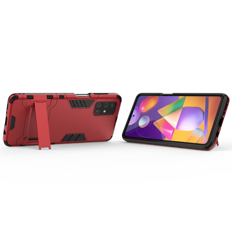 For Samsung Galaxy M31s PC + TPU Shockproof Protective Case with Invisible Holder