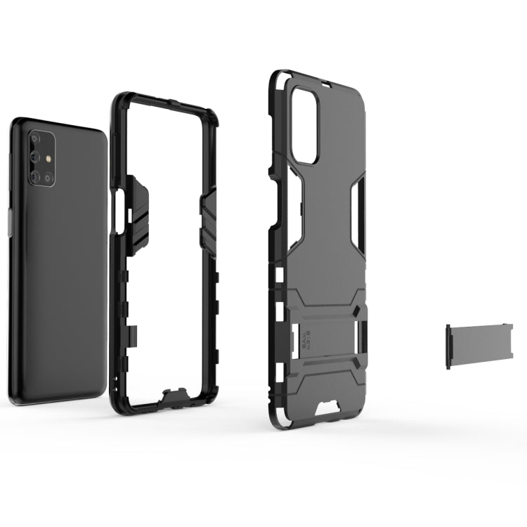 For Samsung Galaxy M31s PC + TPU Shockproof Protective Case with Invisible Holder