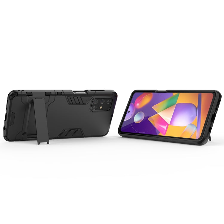 For Samsung Galaxy M31s PC + TPU Shockproof Protective Case with Invisible Holder
