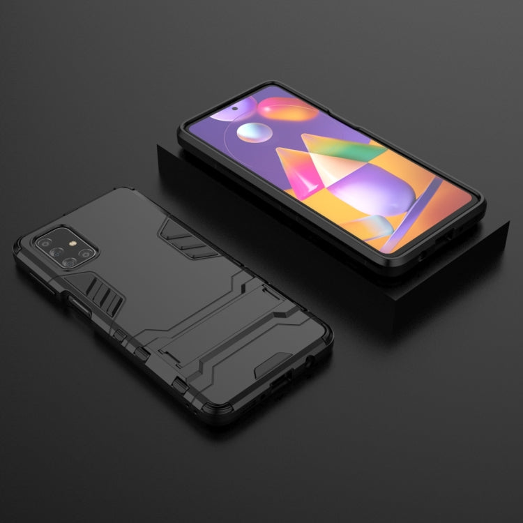 For Samsung Galaxy M31s PC + TPU Shockproof Protective Case with Invisible Holder
