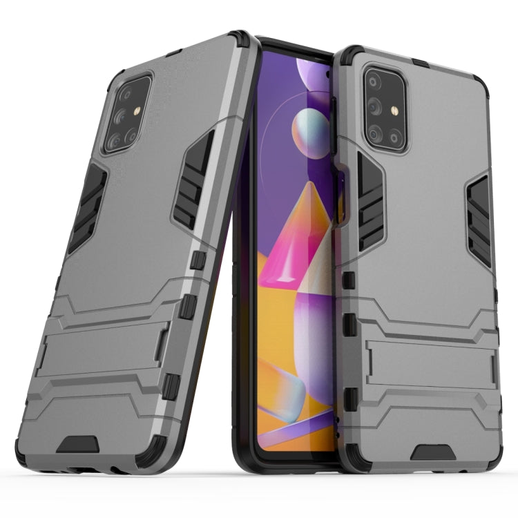 For Samsung Galaxy M31s PC + TPU Shockproof Protective Case with Invisible Holder