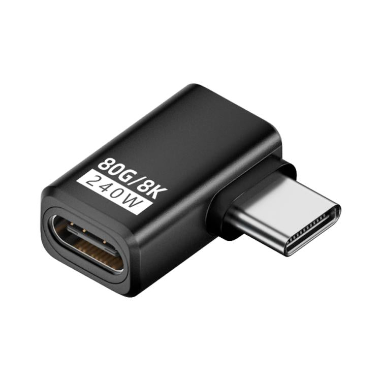 240W 80Gbps USB4 2.0 Type-C Full Function Adapter, Model:Side Bend