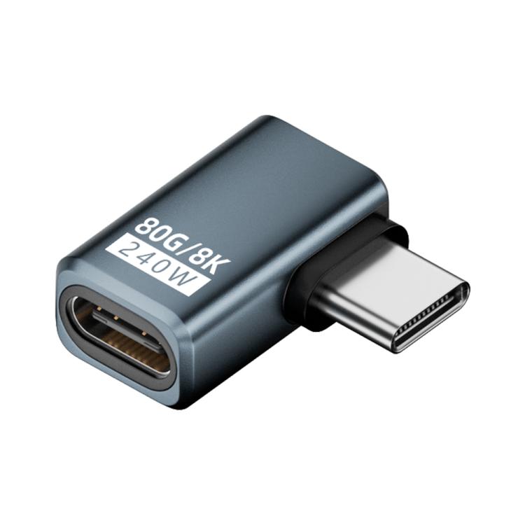 240W 80Gbps USB4 2.0 Type-C Full Function Adapter, Model:Side Bend
