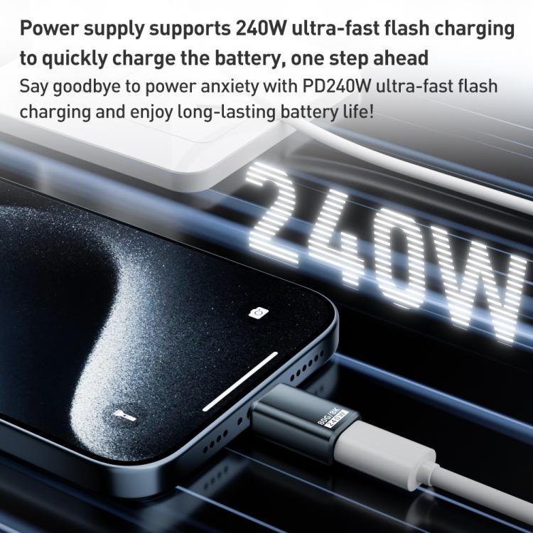 240W 80Gbps USB4 2.0 Type-C Full Function Adapter, Model:Mid Bend