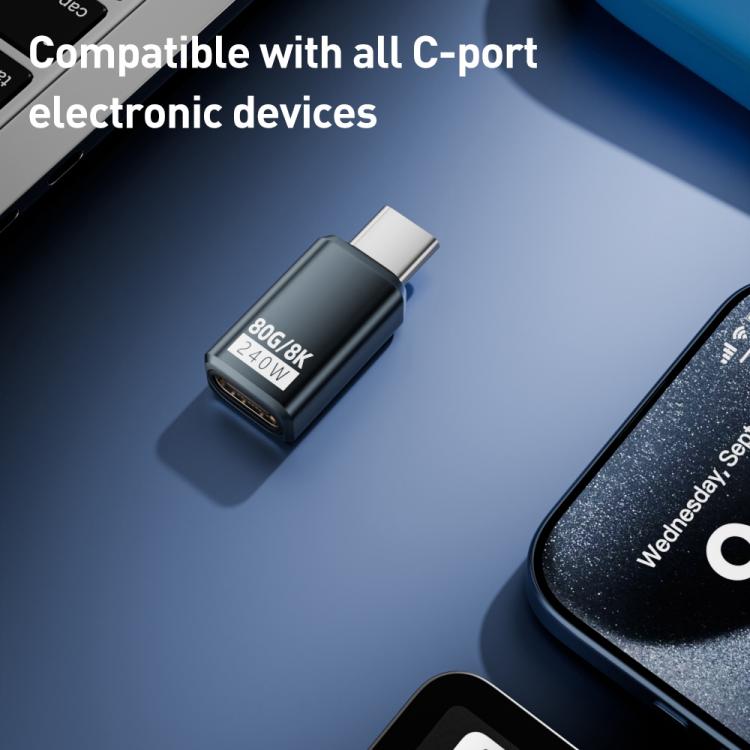 240W 80Gbps USB4 2.0 Type-C Full Function Adapter, Model:Mid Bend