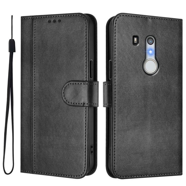 For Fujitsu Arrows Be3 F-02L Line Splicing Buckle Retro Leather Phone Case