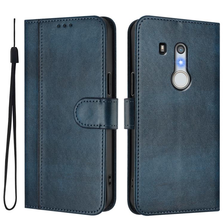 For Fujitsu Arrows Be3 F-02L Line Splicing Buckle Retro Leather Phone Case