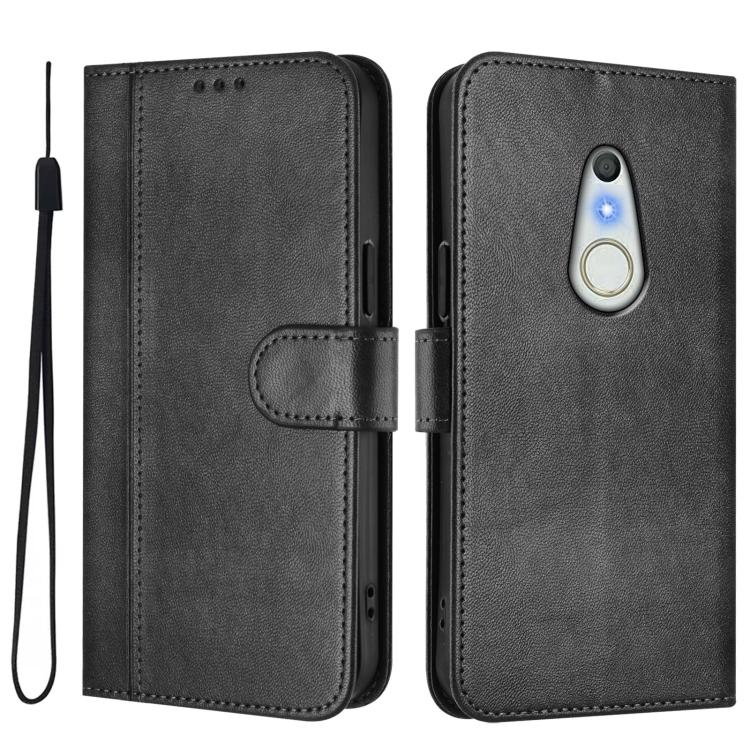 For Fujitsu Arrows Be4 F-41A Line Splicing Buckle Retro Leather Phone Case