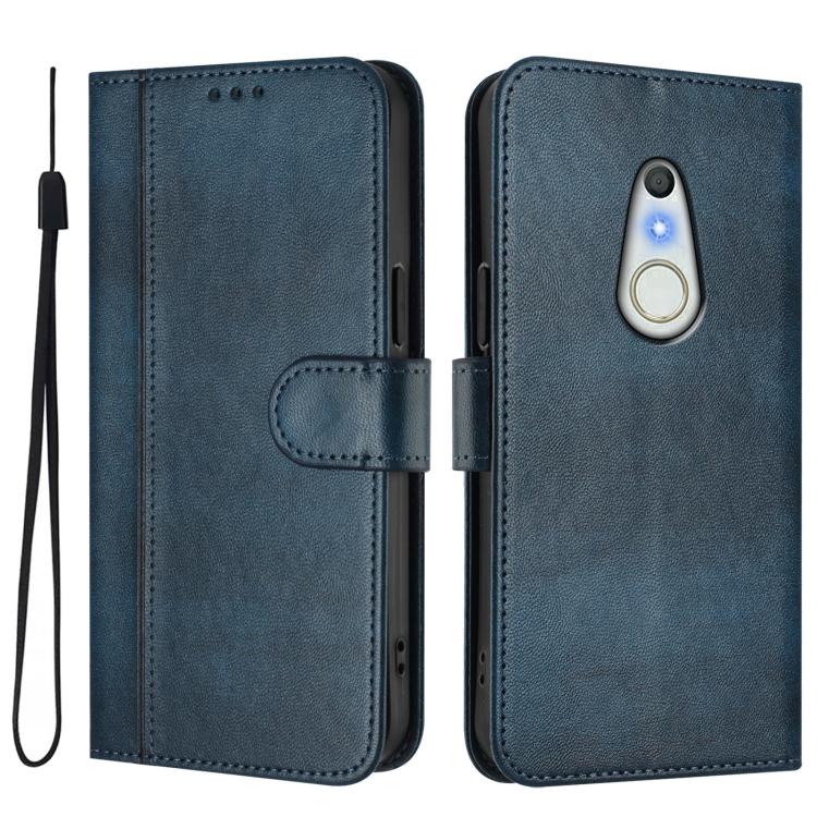 For Fujitsu Arrows Be4 F-41A Line Splicing Buckle Retro Leather Phone Case