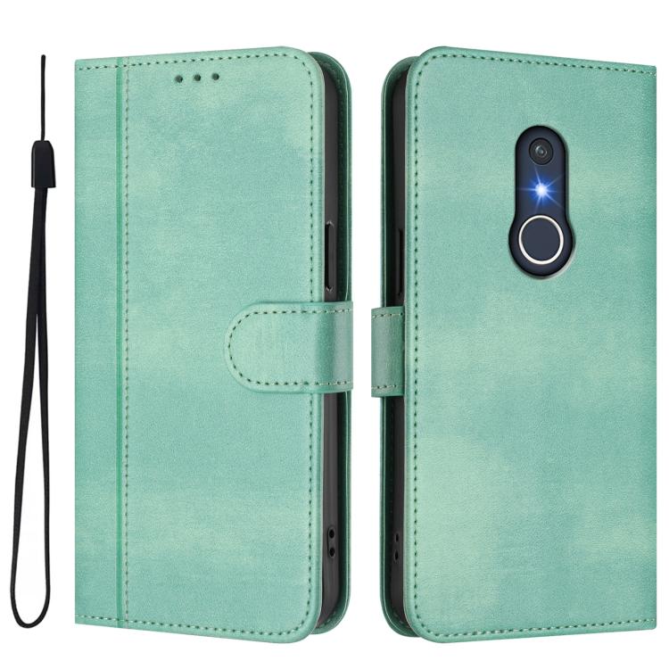 For Fujitsu Arrow Be4 Plus F-41B Line Splicing Buckle Retro Leather Phone Case