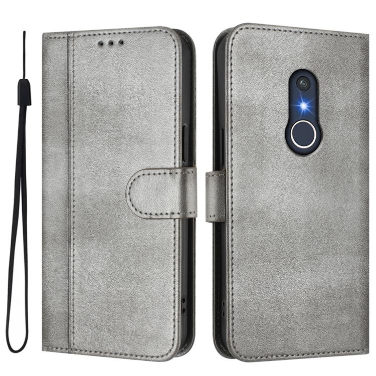 For Fujitsu Arrow Be4 Plus F-41B Line Splicing Buckle Retro Leather Phone Case
