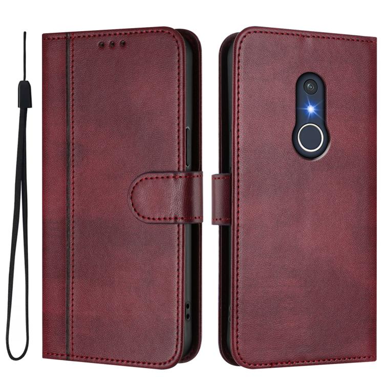 For Fujitsu Arrow Be4 Plus F-41B Line Splicing Buckle Retro Leather Phone Case
