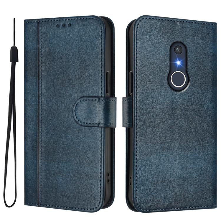 For Fujitsu Arrow Be4 Plus F-41B Line Splicing Buckle Retro Leather Phone Case