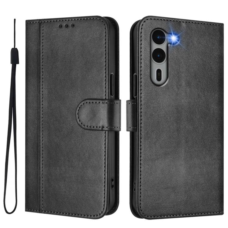 For Fujitsu Arrows We2 Plus F-51E Line Splicing Buckle Retro Leather Phone Case