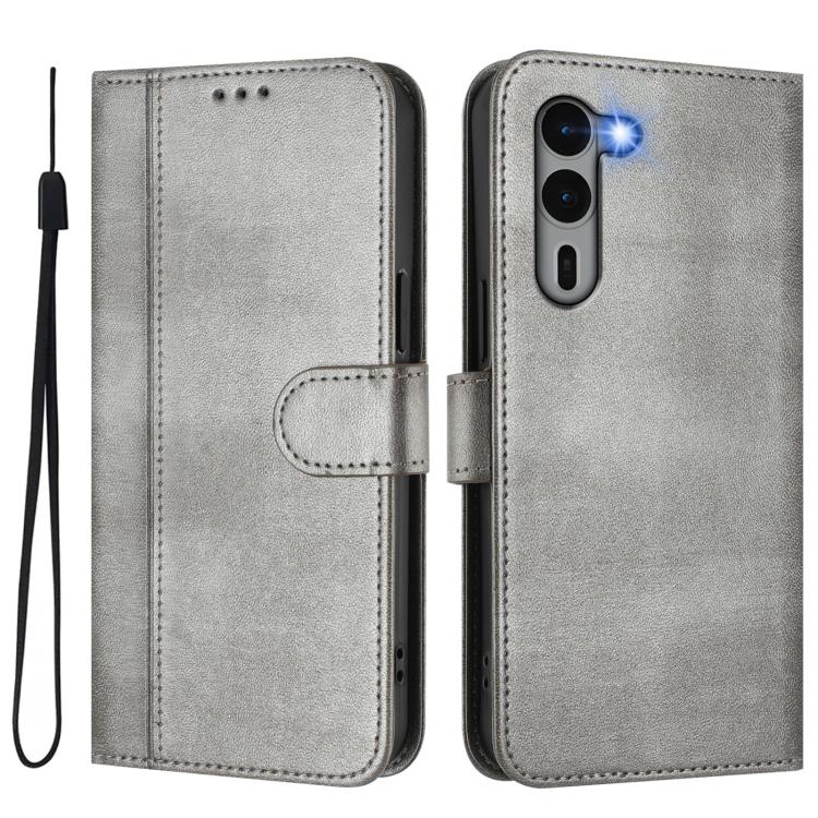 For Fujitsu Arrows We2 Plus F-51E Line Splicing Buckle Retro Leather Phone Case