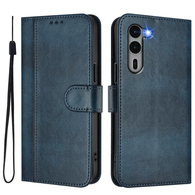 For Fujitsu Arrows We2 Plus F-51E Line Splicing Buckle Retro Leather Phone Case