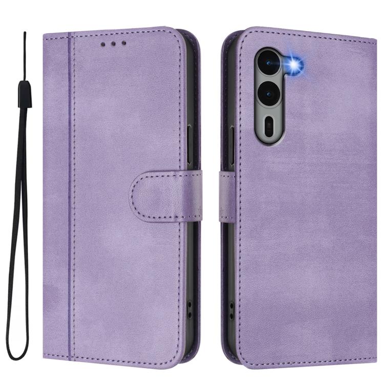 For Fujitsu Arrows We2 Plus F-51E Line Splicing Buckle Retro Leather Phone Case
