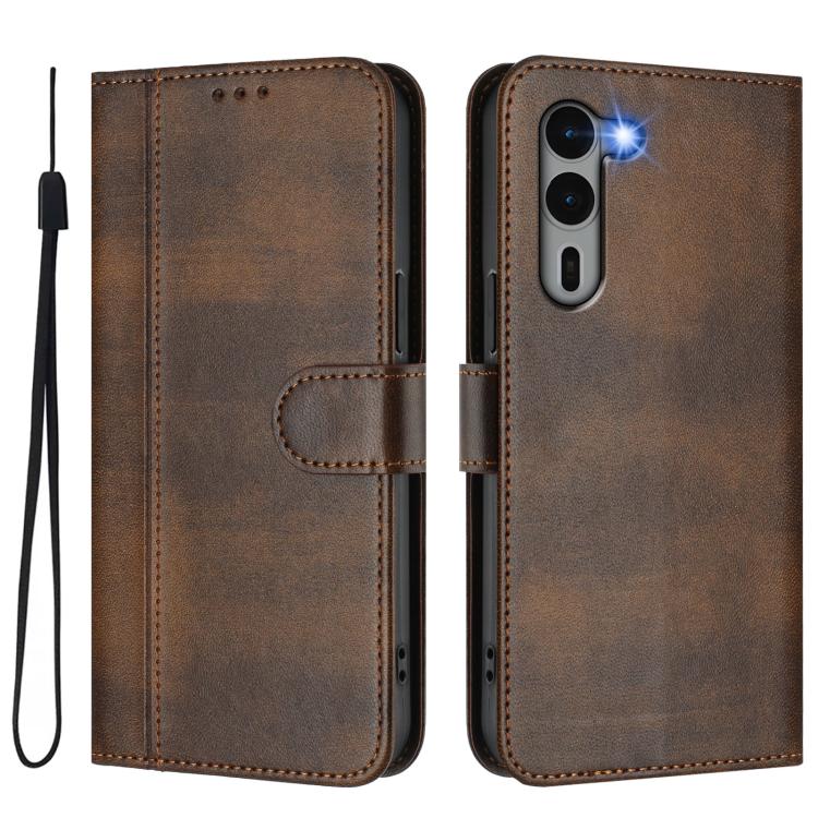 For Fujitsu Arrows We2 Plus F-51E Line Splicing Buckle Retro Leather Phone Case