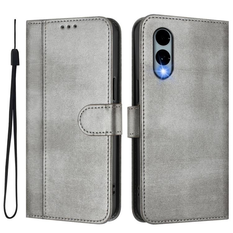 For Fujitsu Arrows We2 F-52E Line Splicing Buckle Retro Leather Phone Case
