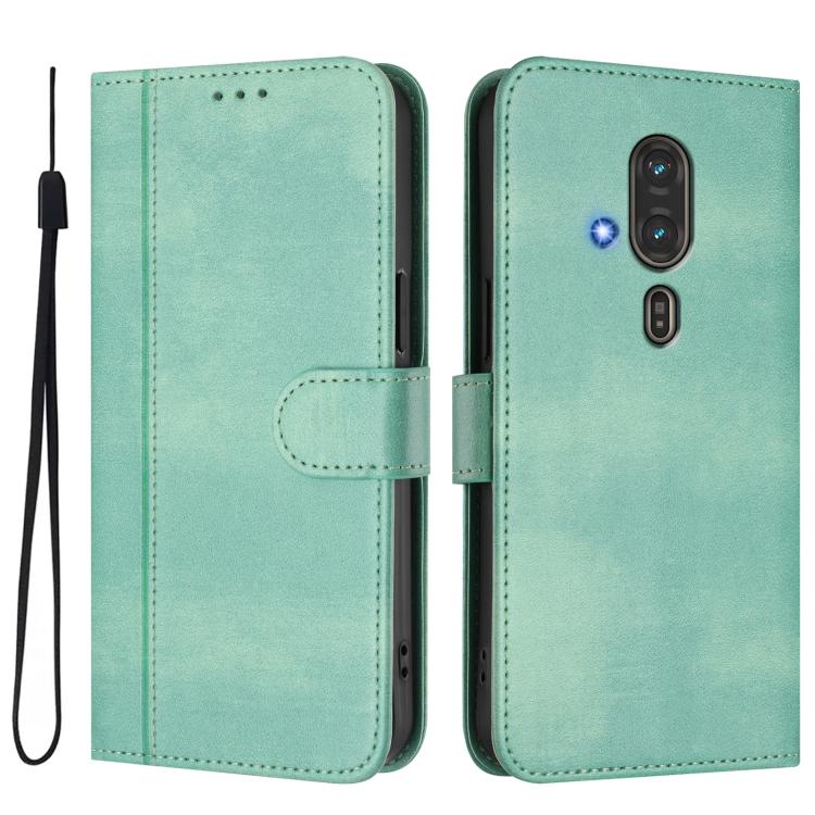 For Fujitsu FCNT Rakuraku F-53E Line Splicing Buckle Retro Leather Phone Case