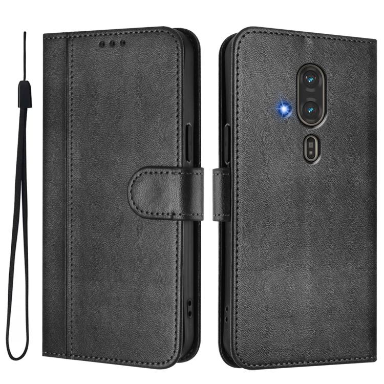 For Fujitsu FCNT Rakuraku F-53E Line Splicing Buckle Retro Leather Phone Case