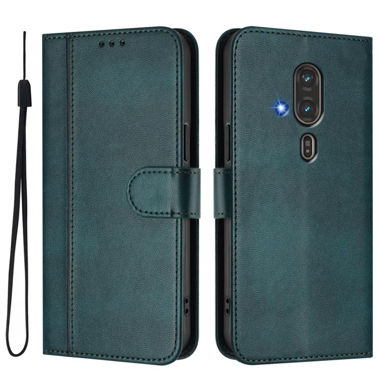 For Fujitsu FCNT Rakuraku F-53E Line Splicing Buckle Retro Leather Phone Case