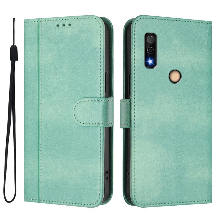 For Fujitsu Arrows We3 Line Splicing Buckle Retro Leather Phone Case