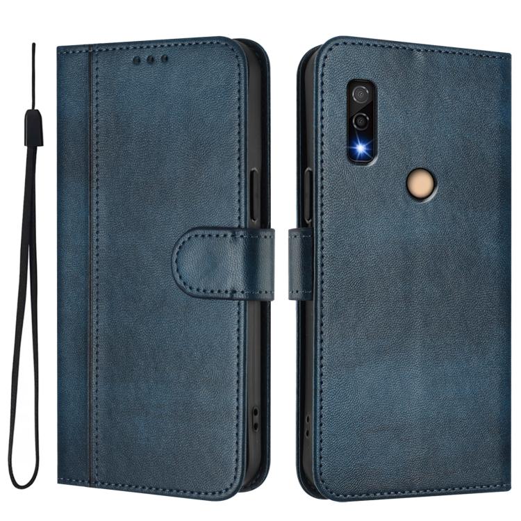 For Fujitsu Arrows We3 Line Splicing Buckle Retro Leather Phone Case