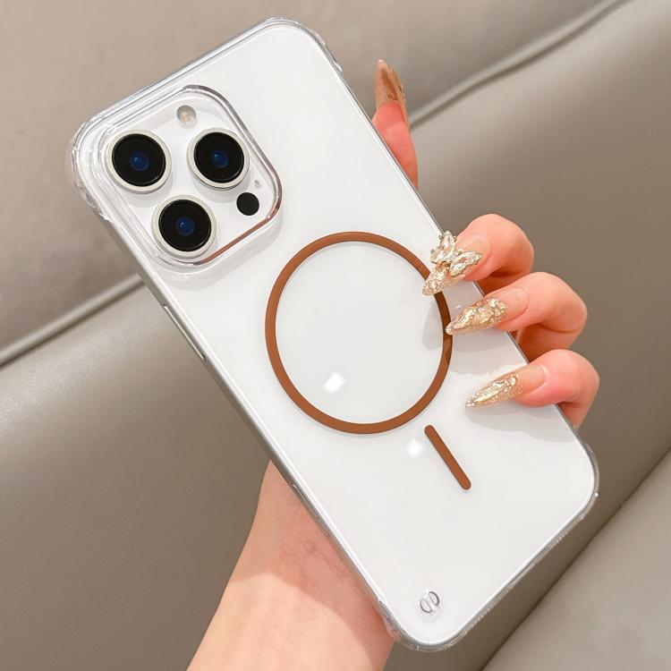 For iPhone 16 Pro Half Frame Transparent PC MagSafe Phone Case