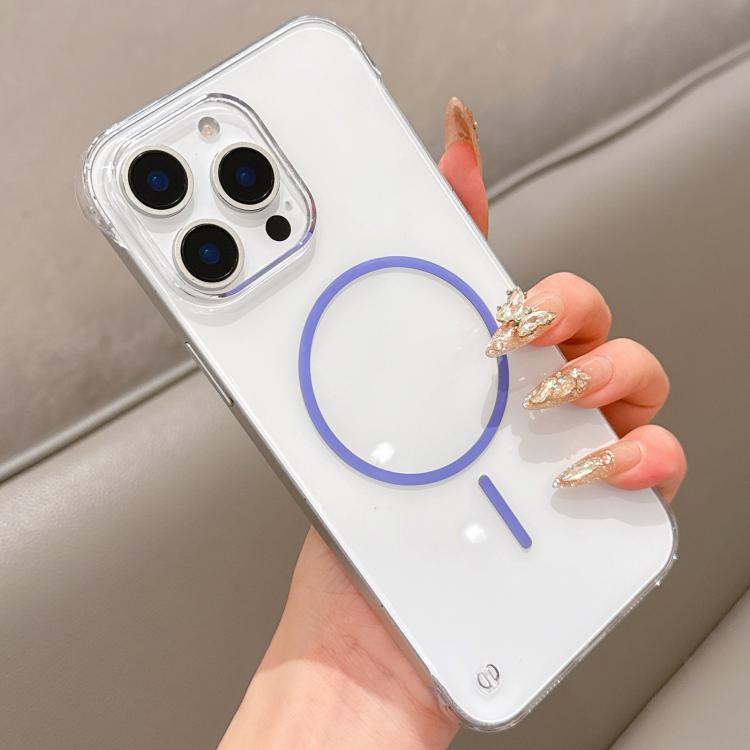 For iPhone 12 Pro Half Frame Transparent PC MagSafe Phone Case