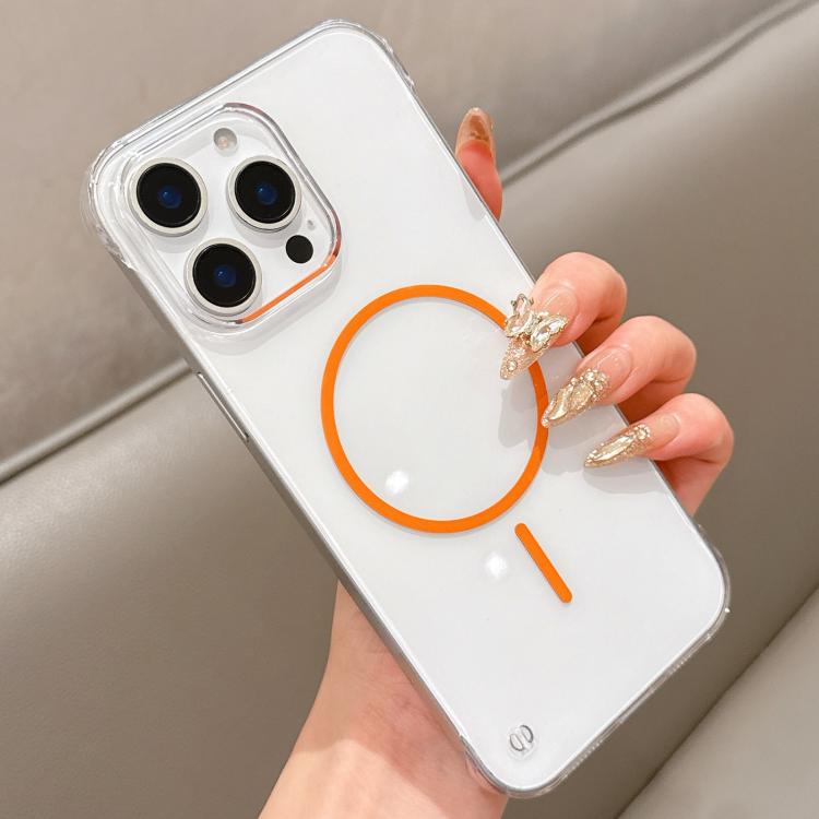 For iPhone 12 Pro Max Half Frame Transparent PC MagSafe Phone Case