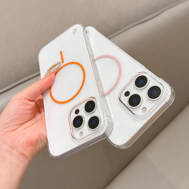 For iPhone 16 Pro Max Half Frame Transparent PC MagSafe Phone Case