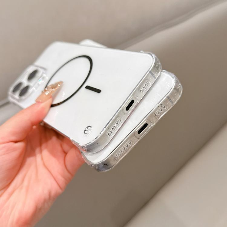 For iPhone 14 Pro Half Frame Transparent PC MagSafe Phone Case