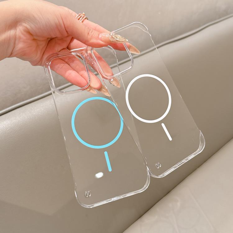 For iPhone 16 Pro Half Frame Transparent PC MagSafe Phone Case