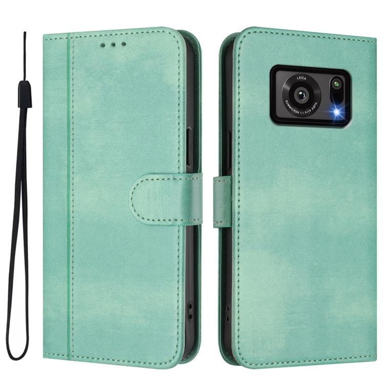 For Sharp Aquos R6 SH-51B Line Splicing Buckle Retro Leather Phone Case