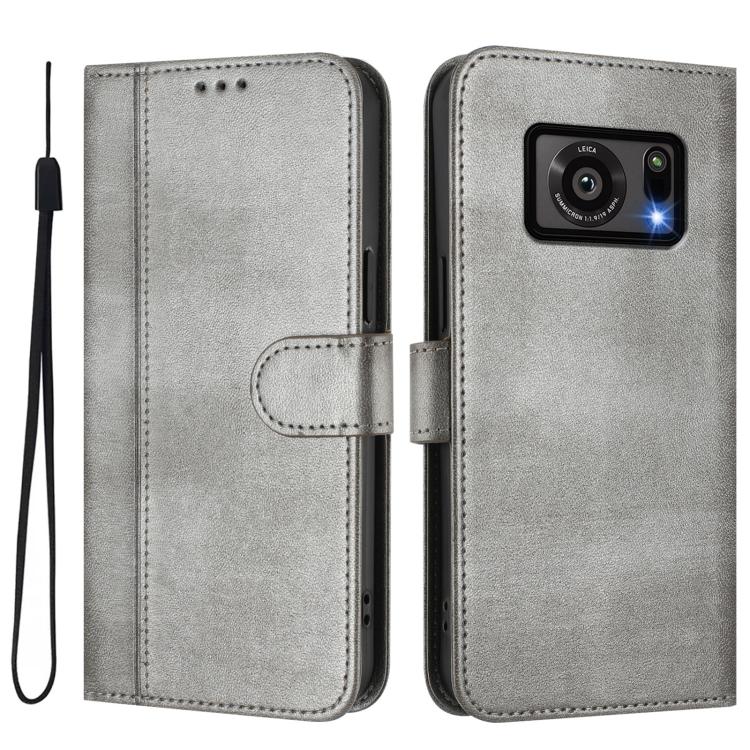 For Sharp Aquos R6 SH-51B Line Splicing Buckle Retro Leather Phone Case