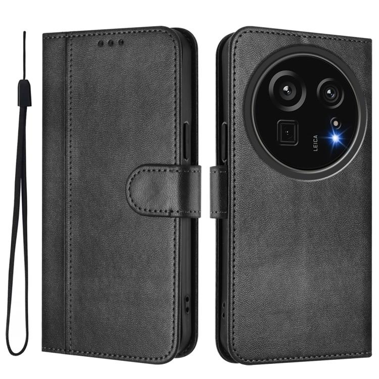 For Sharp Aquos R9 Pro Line Splicing Buckle Retro Leather Phone Case