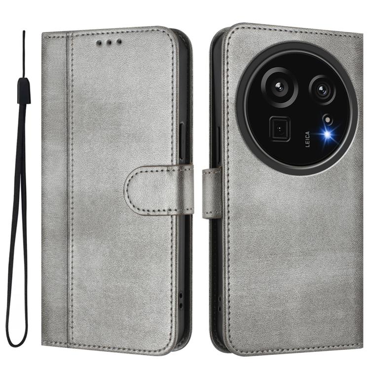 For Sharp Aquos R9 Pro Line Splicing Buckle Retro Leather Phone Case