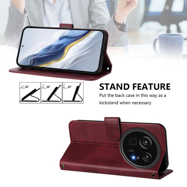 For Sharp Aquos R9 Pro Line Splicing Buckle Retro Leather Phone Case