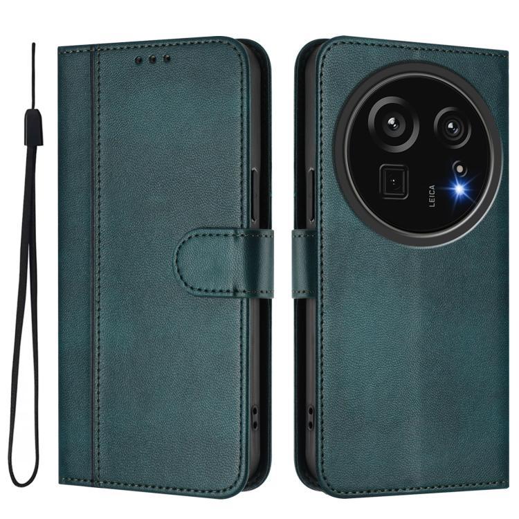 For Sharp Aquos R9 Pro Line Splicing Buckle Retro Leather Phone Case