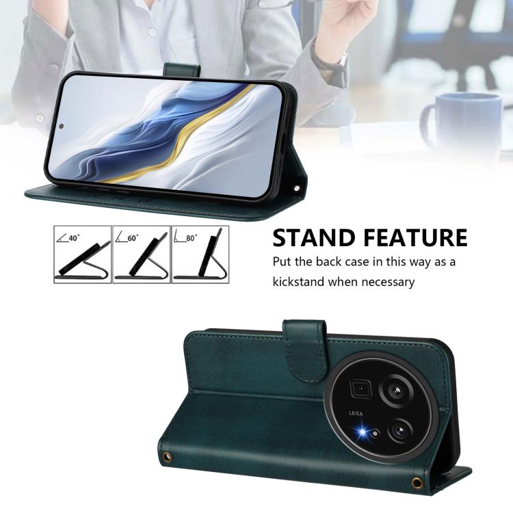 For Sharp Aquos R9 Pro Line Splicing Buckle Retro Leather Phone Case
