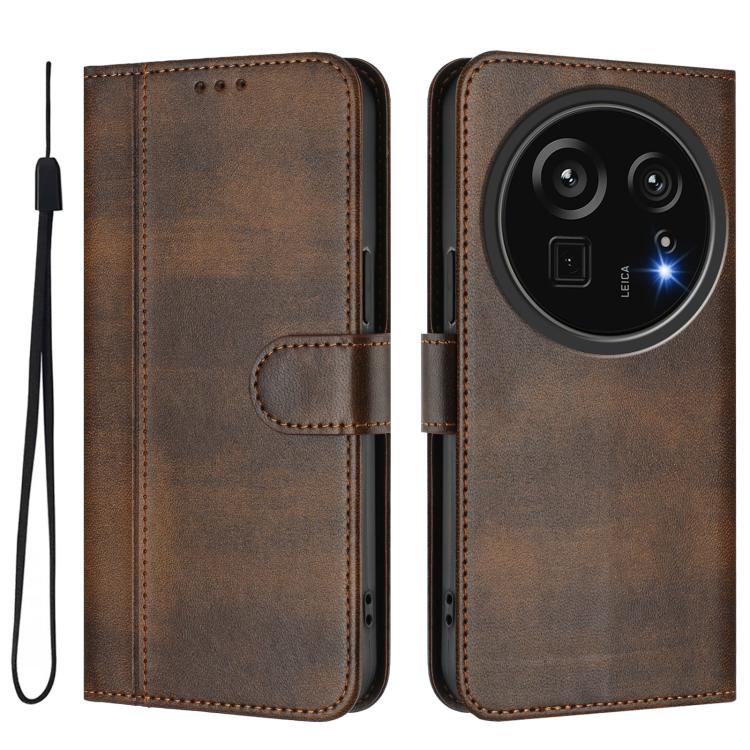 For Sharp Aquos R9 Pro Line Splicing Buckle Retro Leather Phone Case