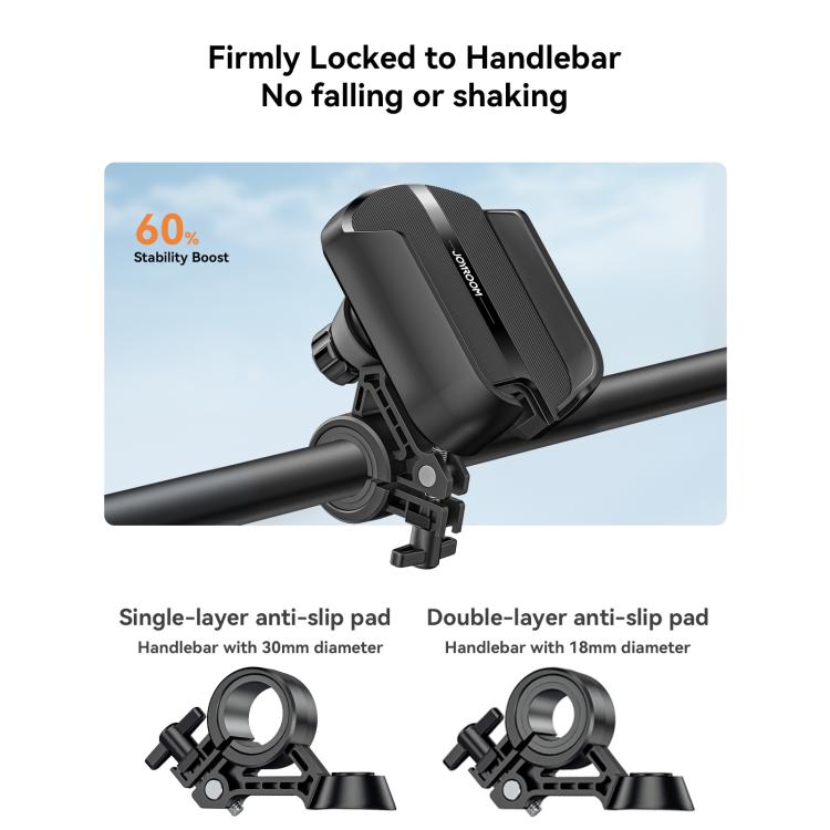 JOYROOM JR-ZS431 360 Rotation Dual Safety lock Bike Phone Mount - Black