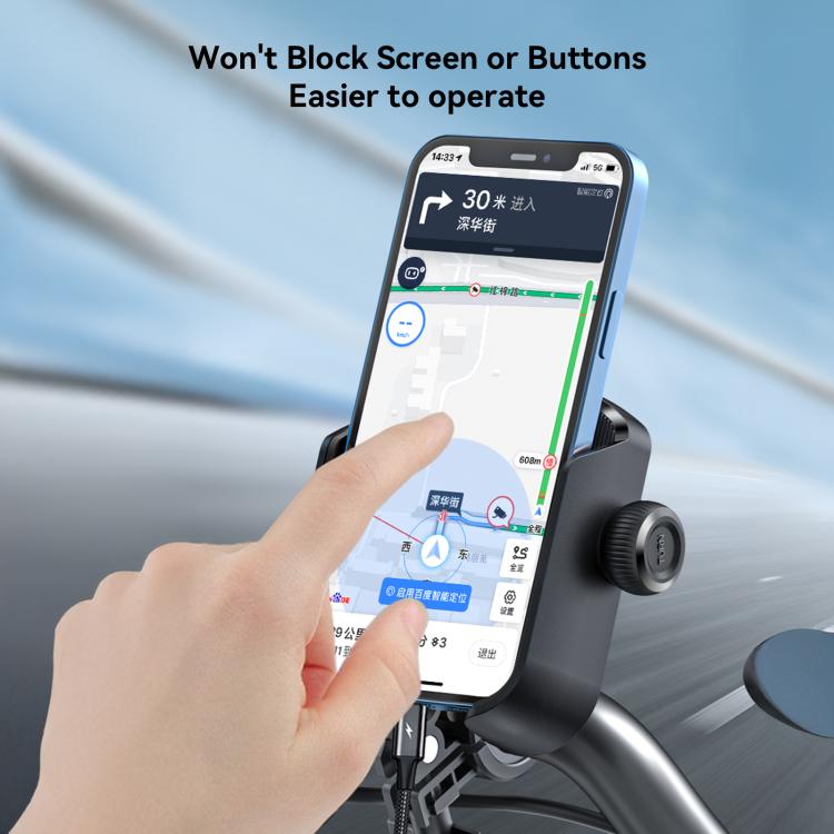 JOYROOM JR-ZS431 360 Rotation Dual Safety lock Bike Phone Mount - Black