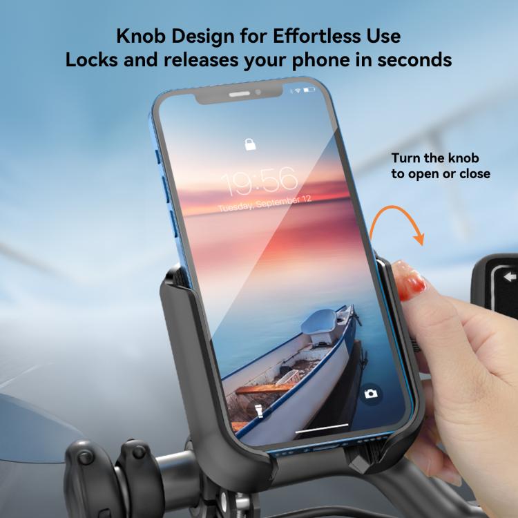 JOYROOM JR-ZS431 360 Rotation Dual Safety lock Bike Phone Mount - Black
