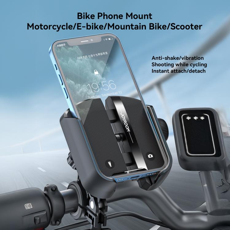 JOYROOM JR-ZS431 360 Rotation Dual Safety lock Bike Phone Mount - Black