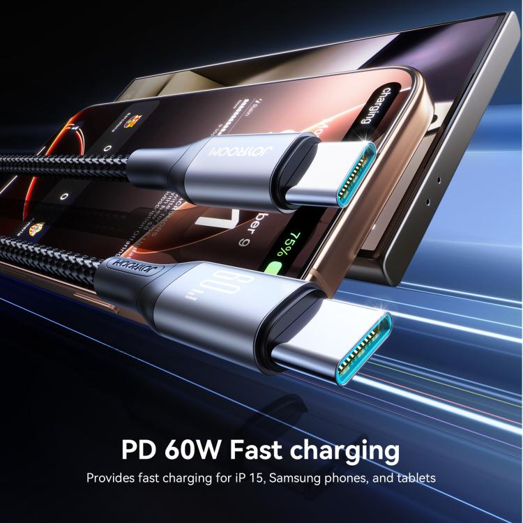 JOYROOM S-A28 Flash Series 60W 480Mbps Fast Charging Data Cable, Type-C to Type-C Cable, Length: 2m