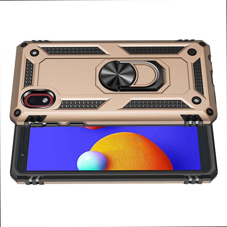 For Samsung Galaxy M01 Core Shockproof TPU + PC Protective Case with 360 Degree Rotating Holder