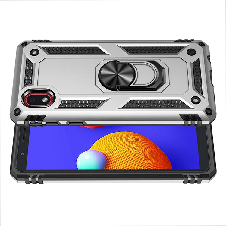 For Samsung Galaxy M01 Core Shockproof TPU + PC Protective Case with 360 Degree Rotating Holder