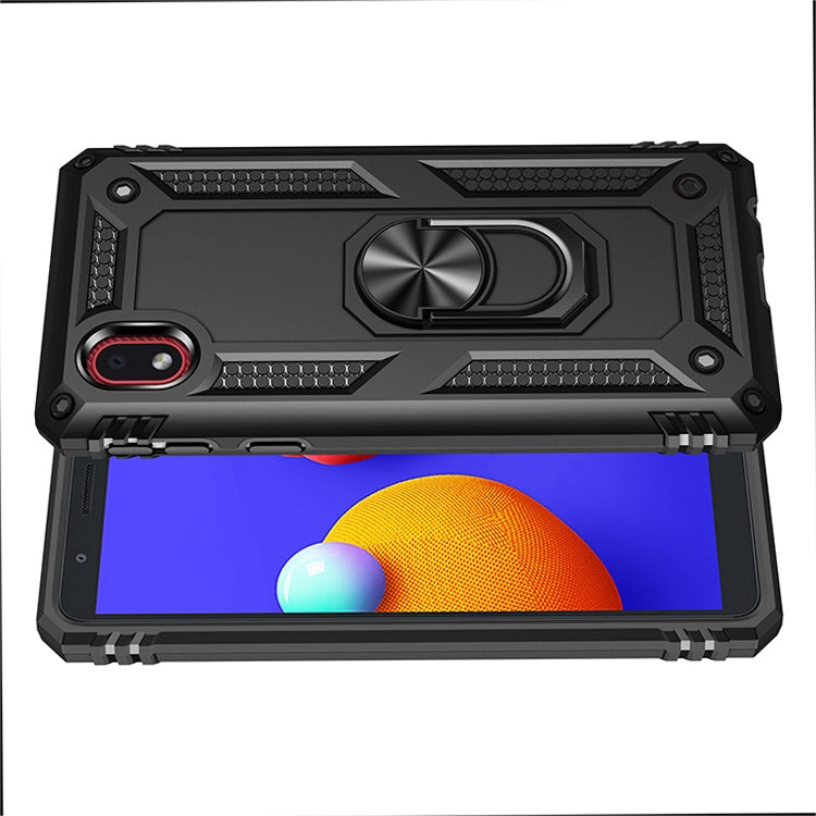 For Samsung Galaxy M01 Core Shockproof TPU + PC Protective Case with 360 Degree Rotating Holder